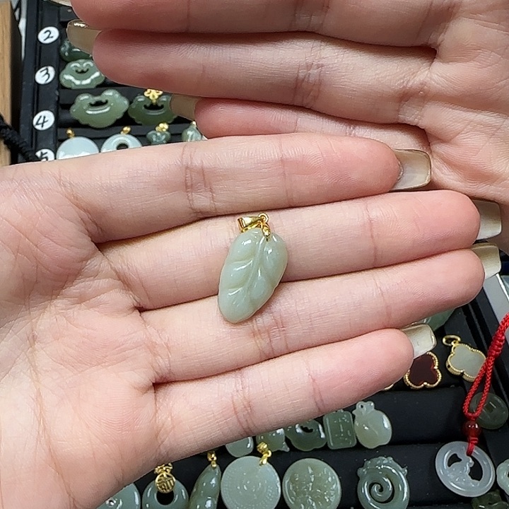 和田玉颈饰银S925镶嵌