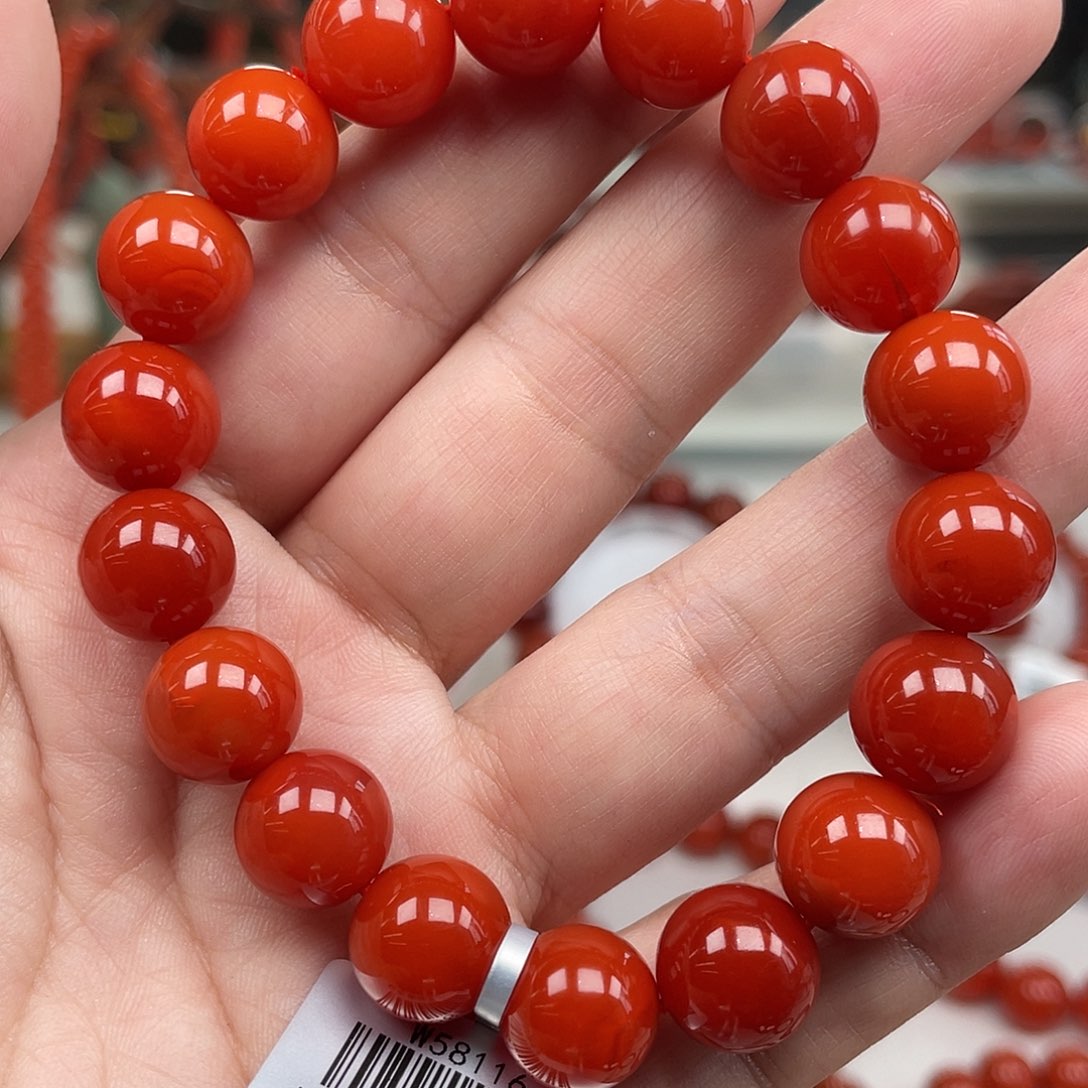 南红玛瑙未镶嵌手链