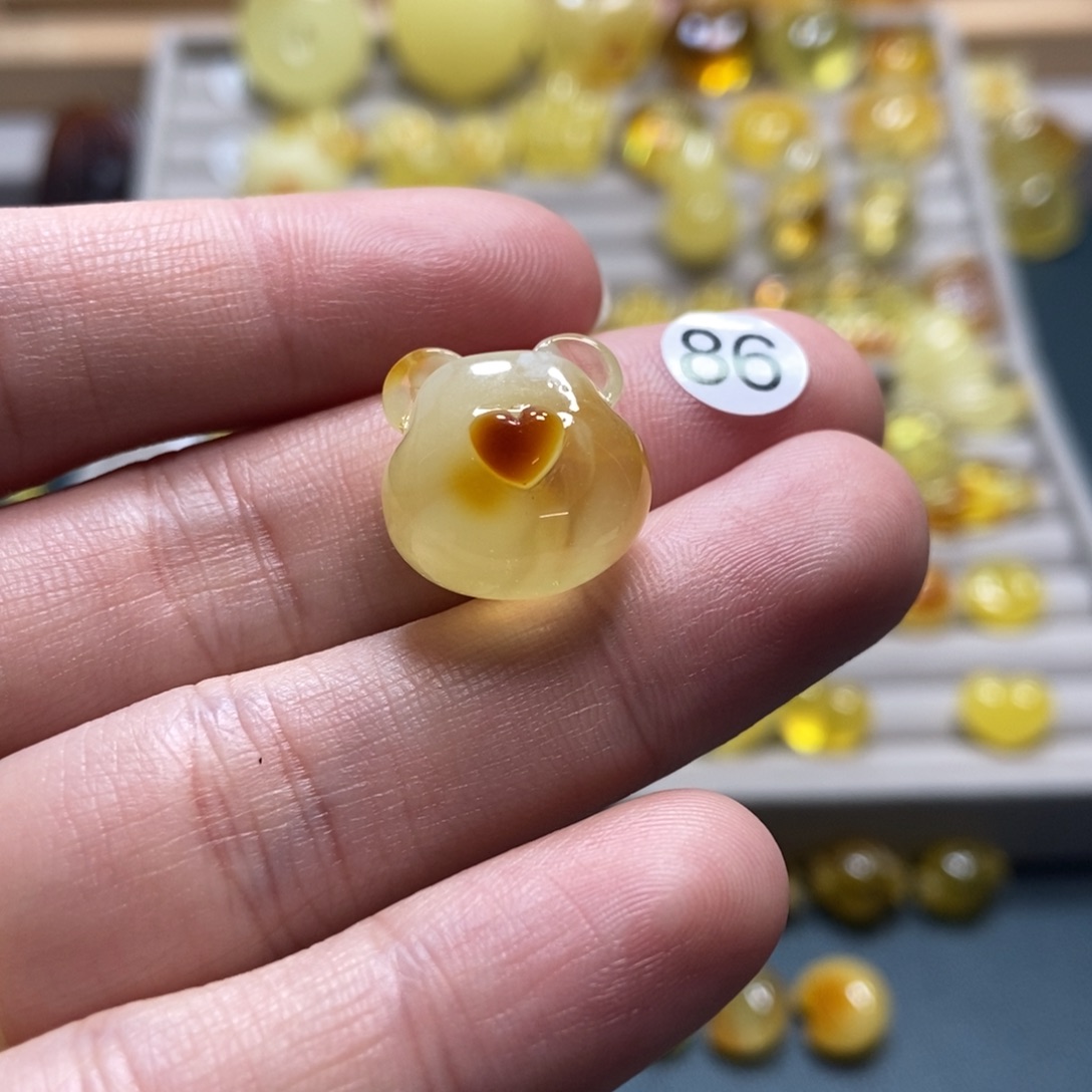 全***爱裸石琥珀未镶嵌天然琥珀蜜蜡吊坠