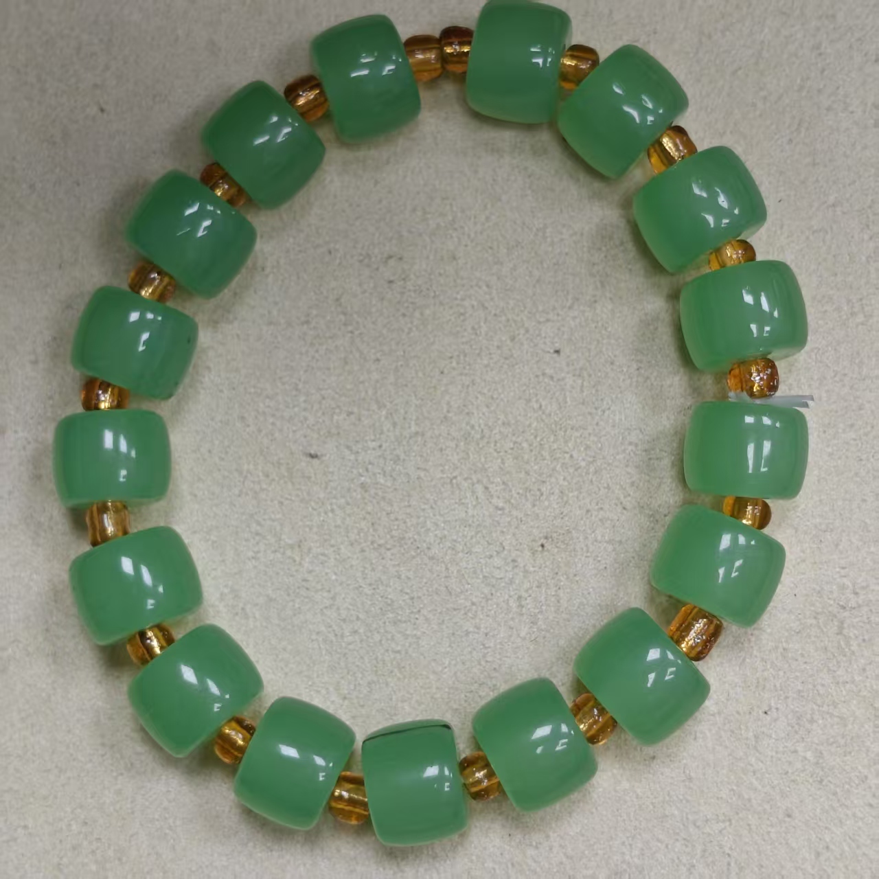 粉青老型珠百搭手串