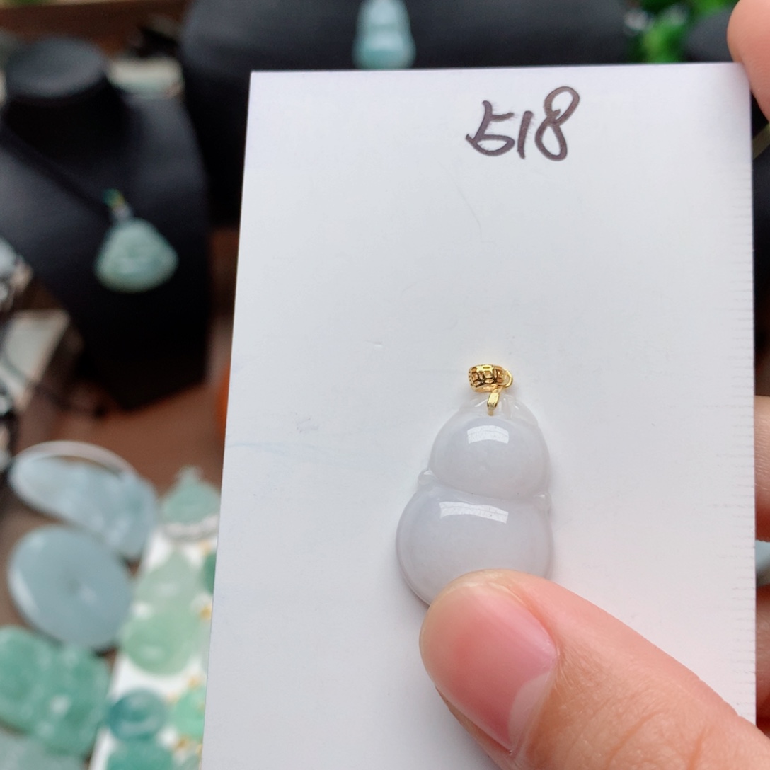 翡翠颈饰银S925镀金镶嵌吊坠