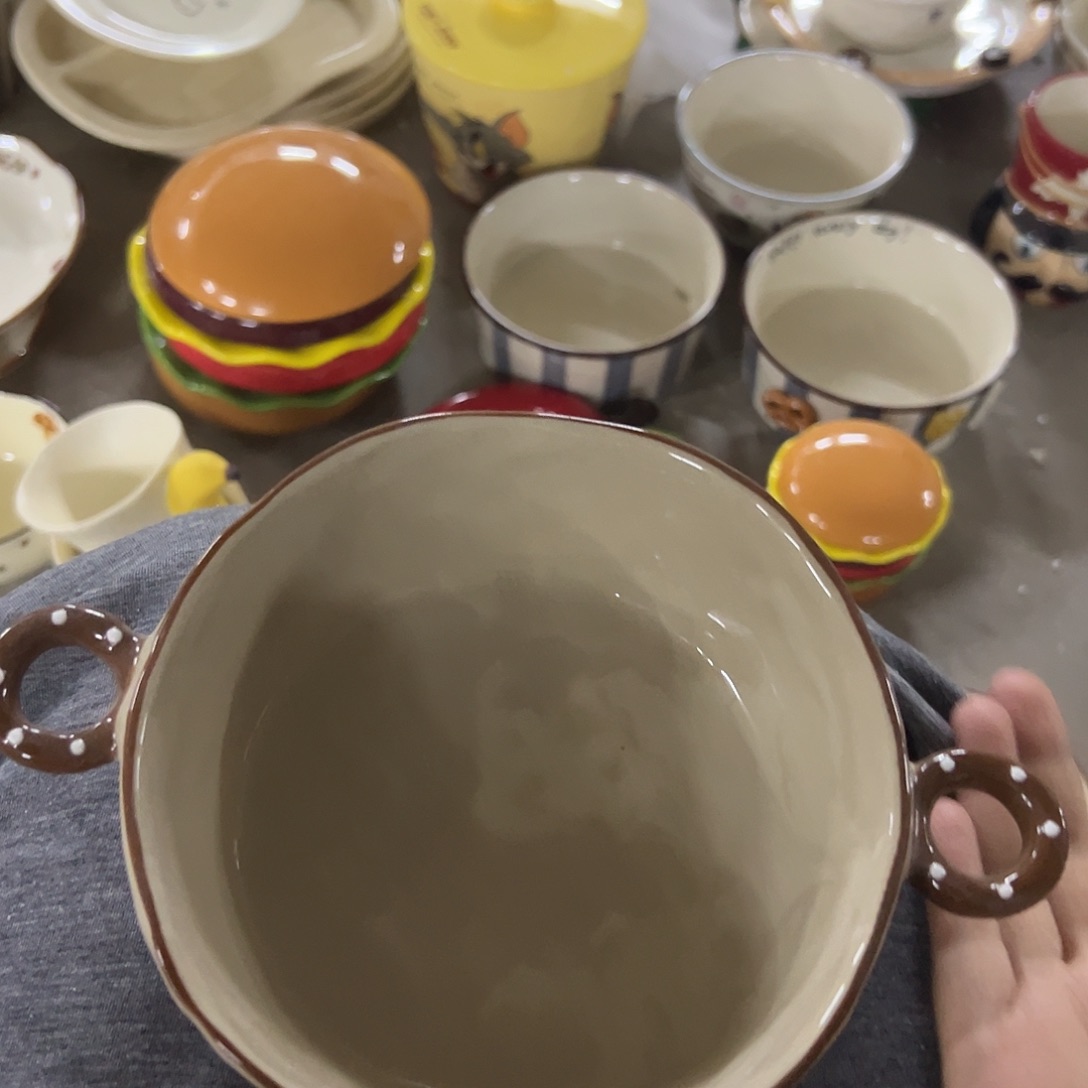 瓷微瑕棕色双耳一个