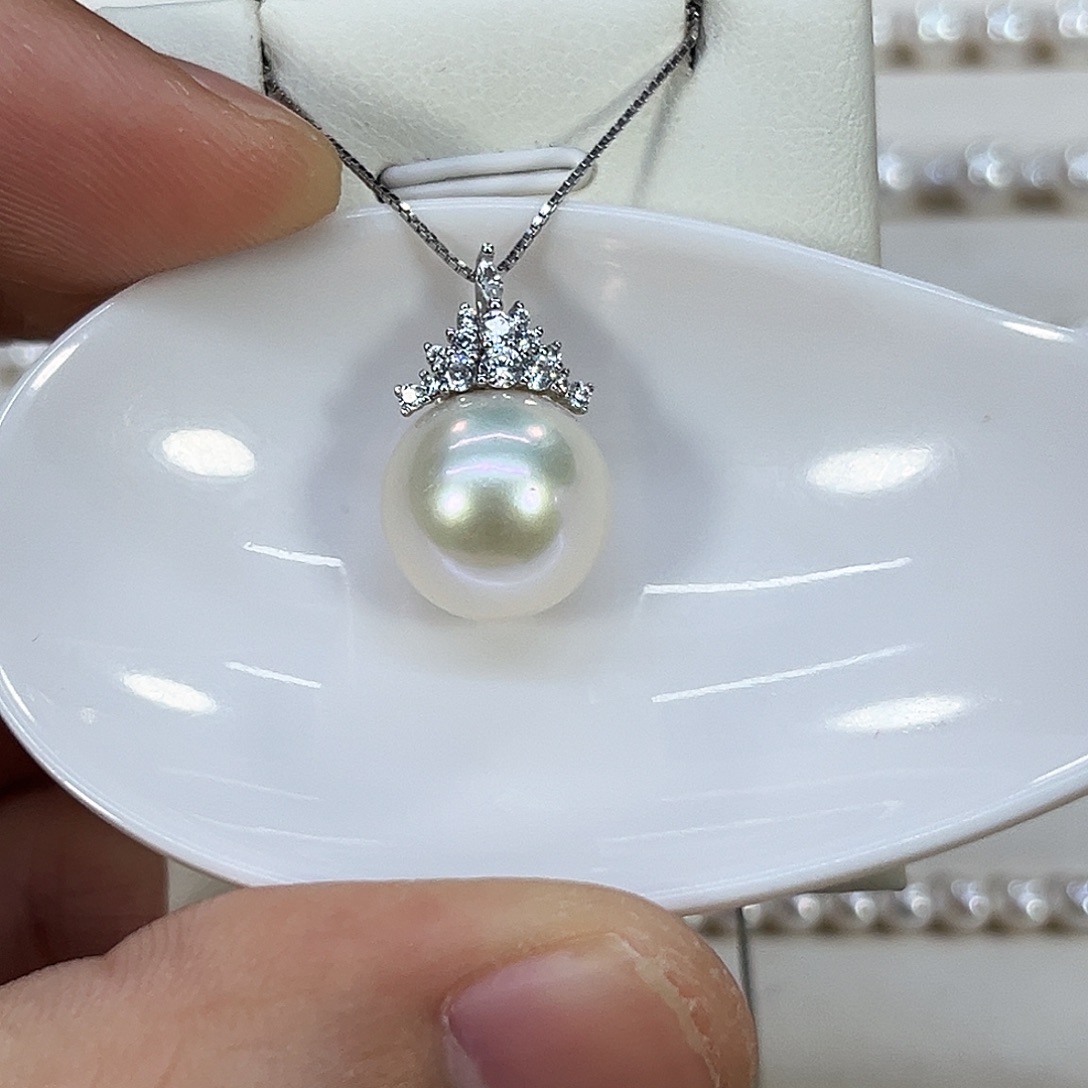 银S925镶嵌淡水珍珠颈饰