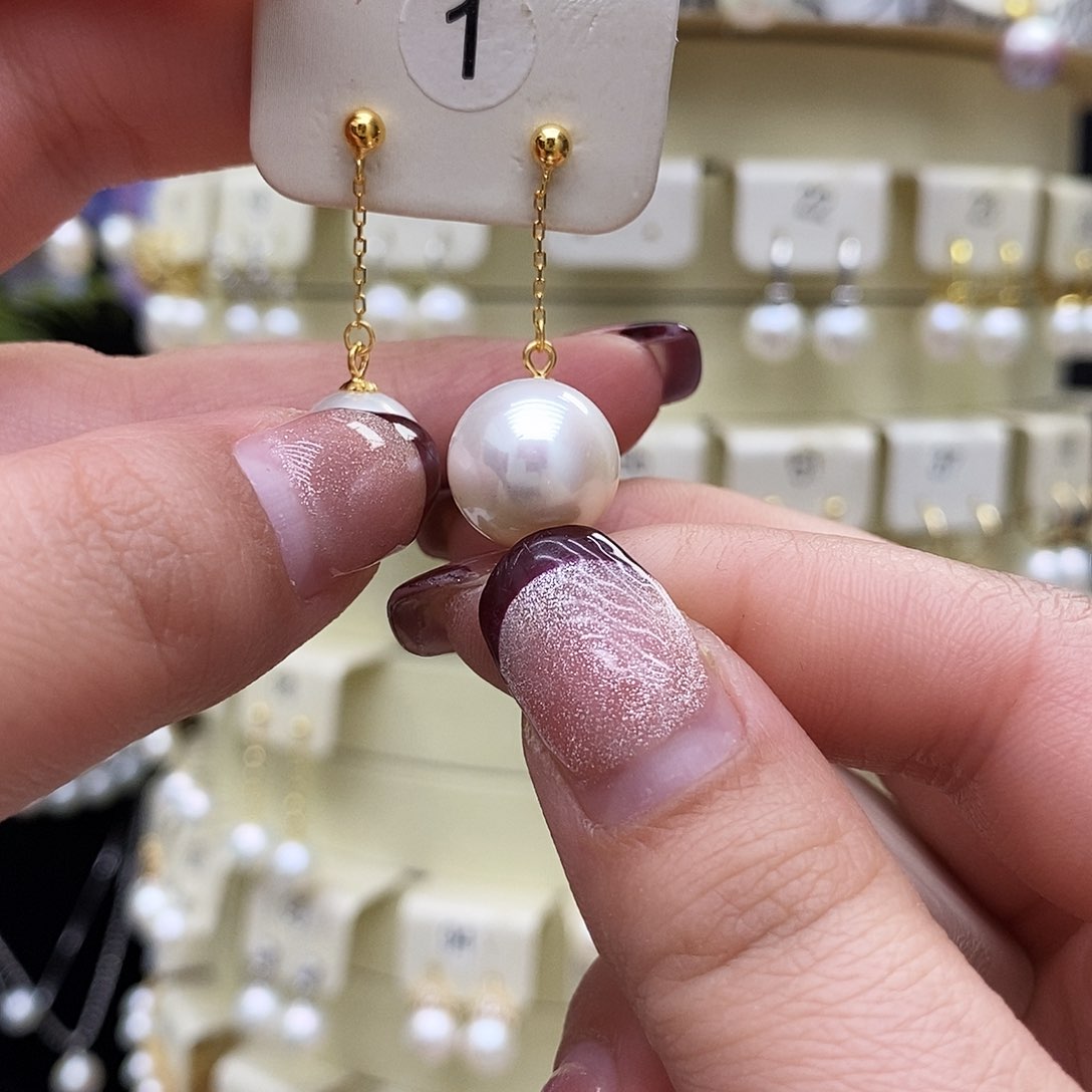 淡水珍珠耳饰银S925镶嵌