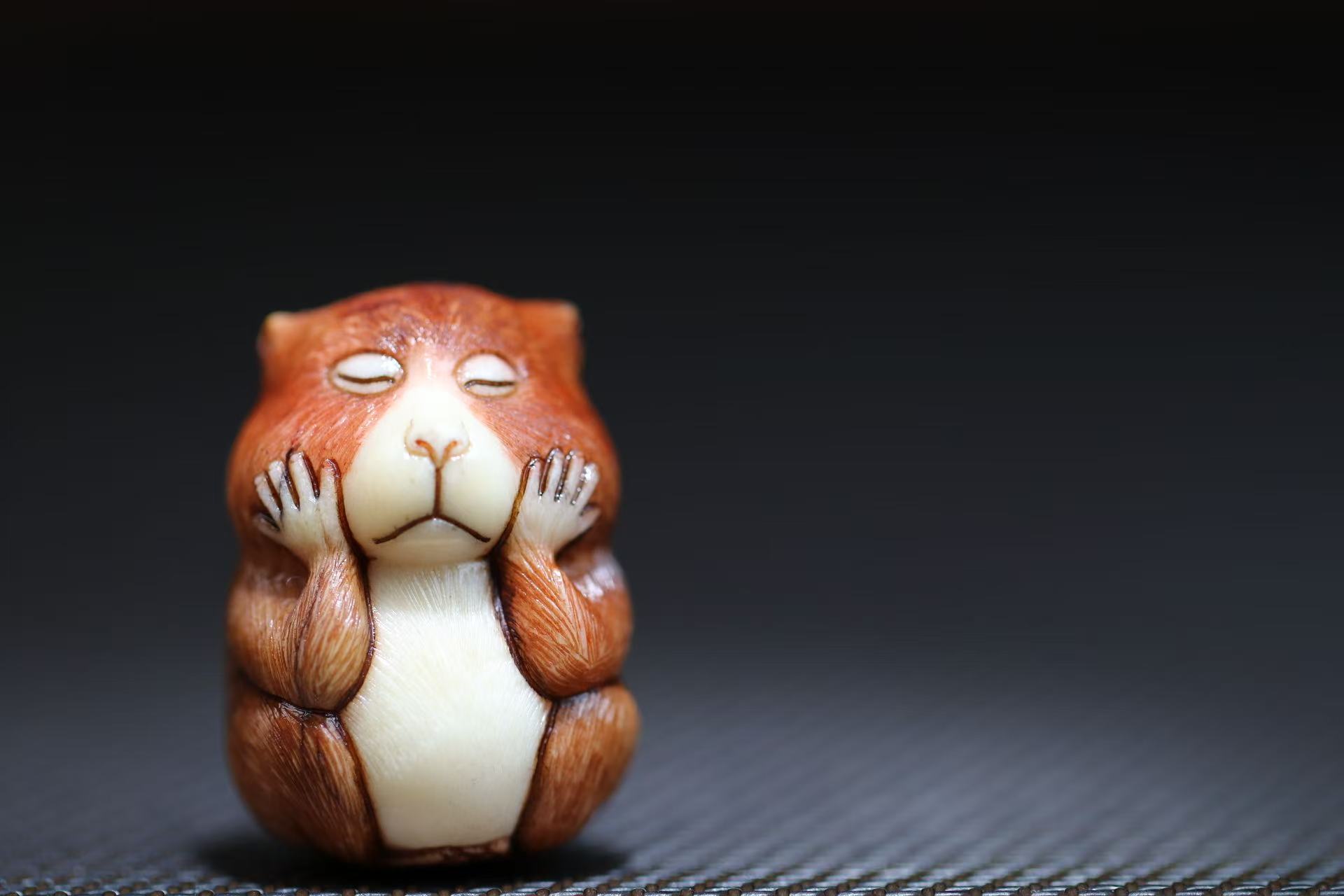 爱思考的猴子 生肖把件 文玩配饰 根付作品 个性 送朋友 