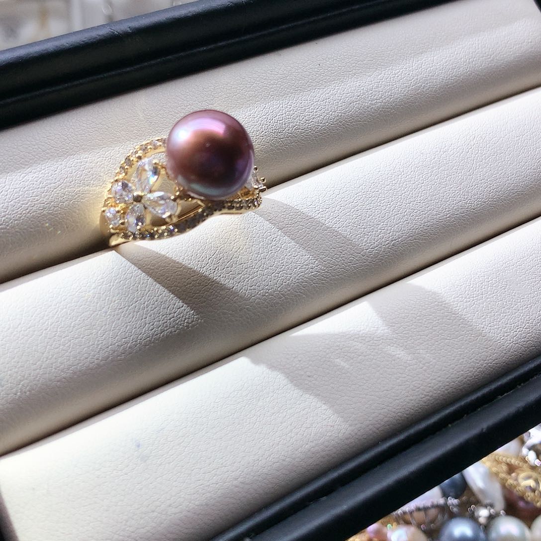 淡水珍珠戒指合金