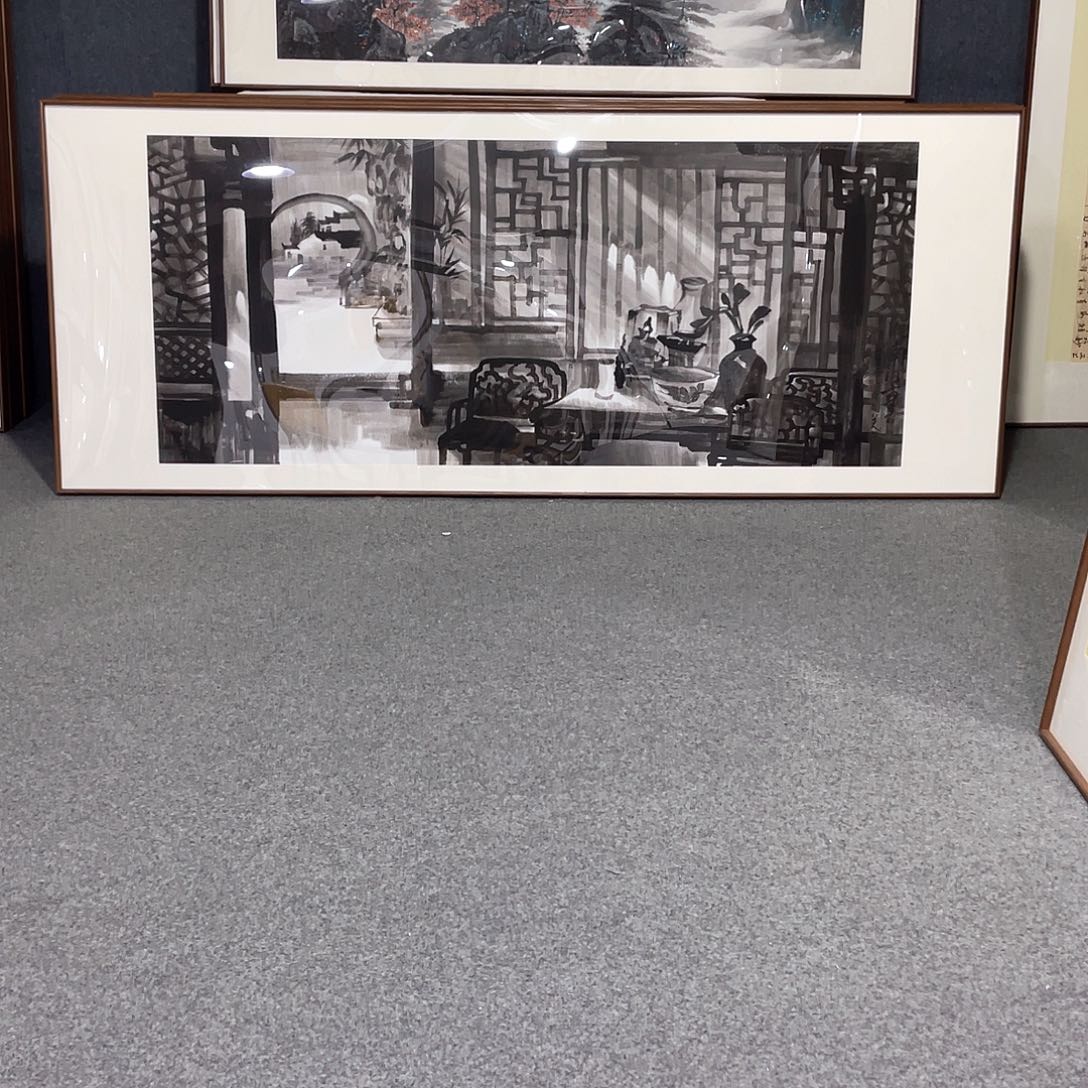 国画C*手绘画作品带框