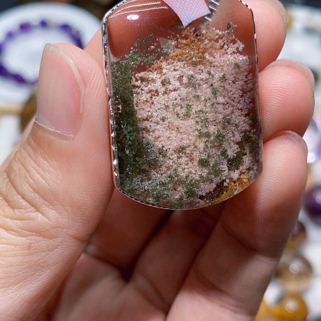 水晶颈饰银S925镶嵌水晶