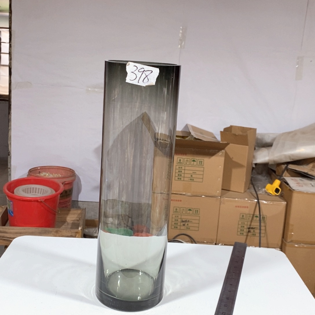 无铅玻璃398墨染高40口12玻璃花瓶嘎嘎好看玻璃花瓶