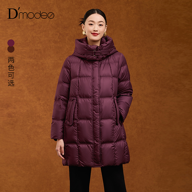 黛玛诗2025冬季新款保暖连帽外套时尚休闲羽绒服女