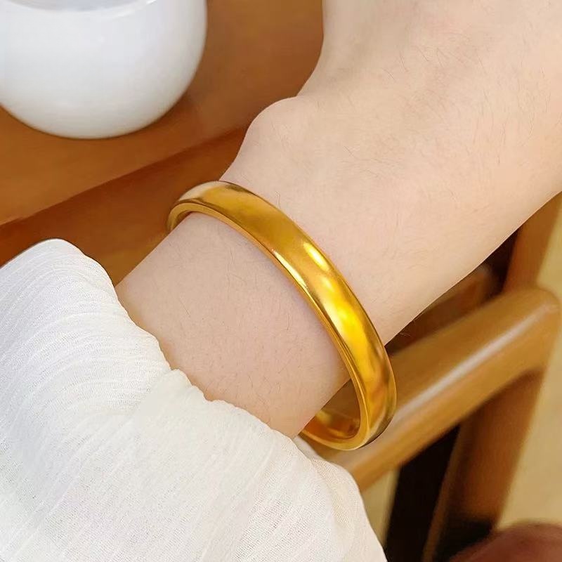 铜合金手镯 轮胎素面泥鳅背手镯