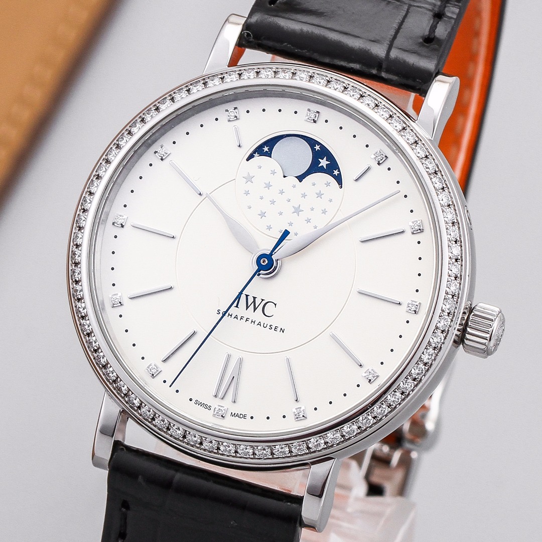 99新 IWC/万国 柏涛菲诺W459008机械腕表37mm原镶钻20年延保