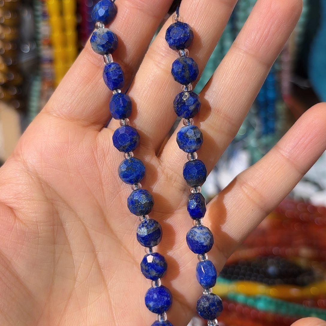 玛瑙/玉髓银S925镀金镶嵌珠宝半成品青金卡8一条