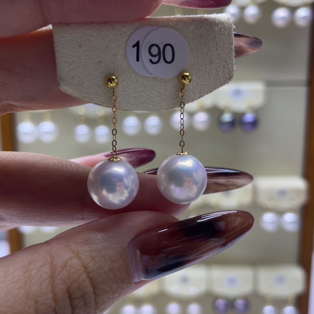 淡水珍珠耳饰18K金镶嵌