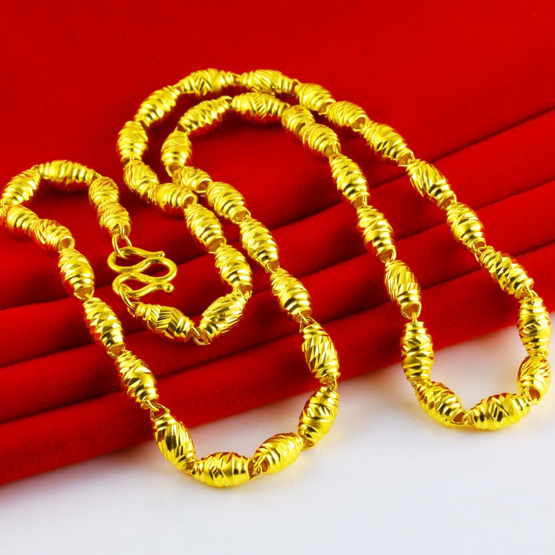 合金项链 合金 珠宝首饰 时尚饰品 时候百搭款 黄色 TH-4橄榄项链