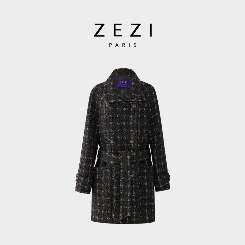 ZEZI【金字塔大衣】意大利进口PAOLETTI羊毛大衣外套冬季中长款大衣