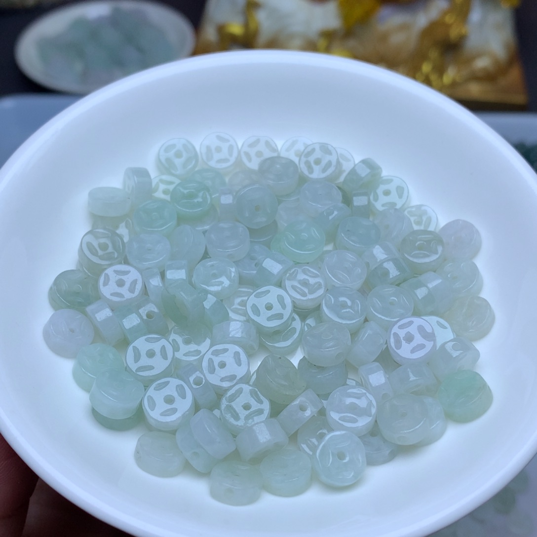 【闪购商品】翡翠手链未镶嵌卡8双面金钱扣30个