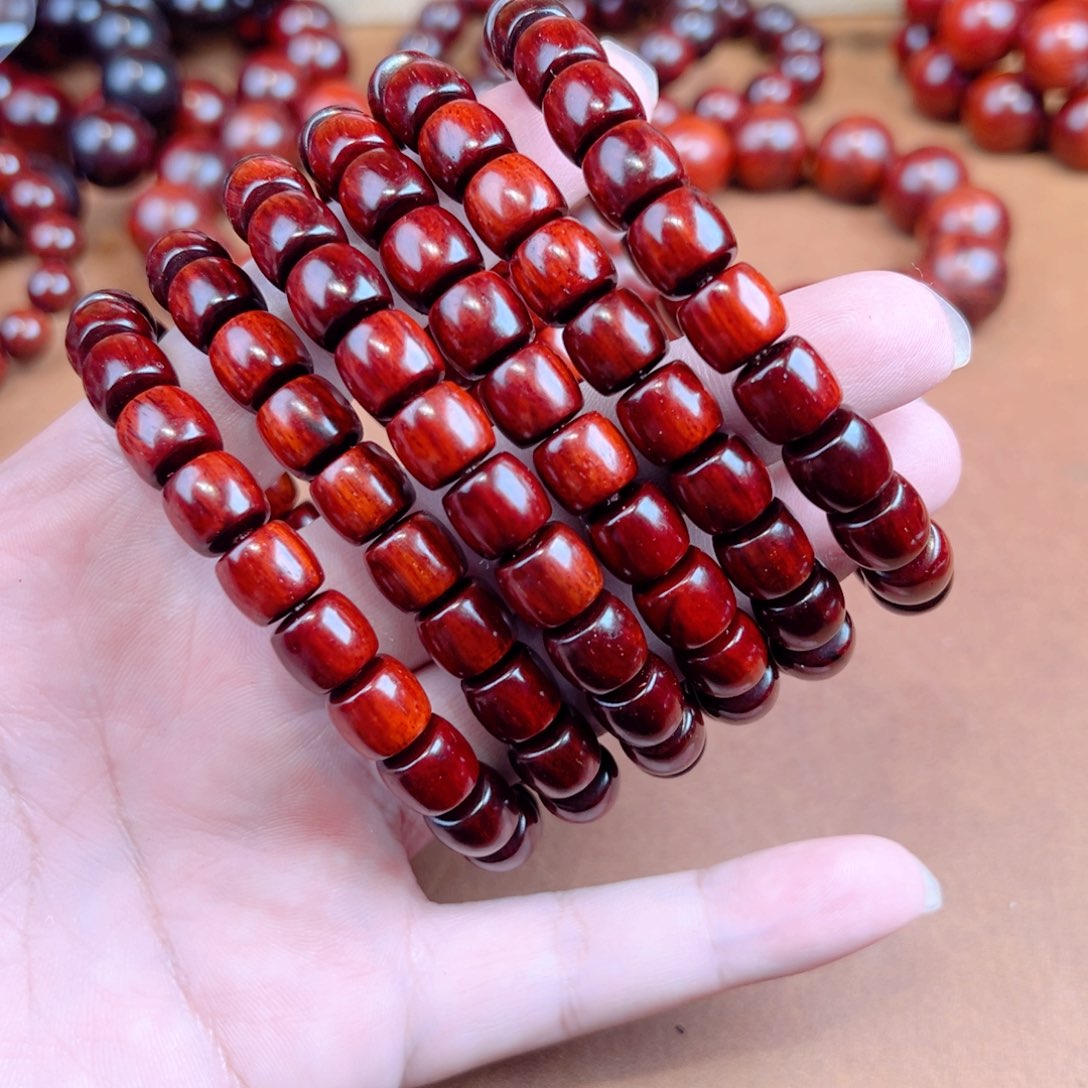 小叶紫檀手串/手链9x10鳞底金星帝王泥