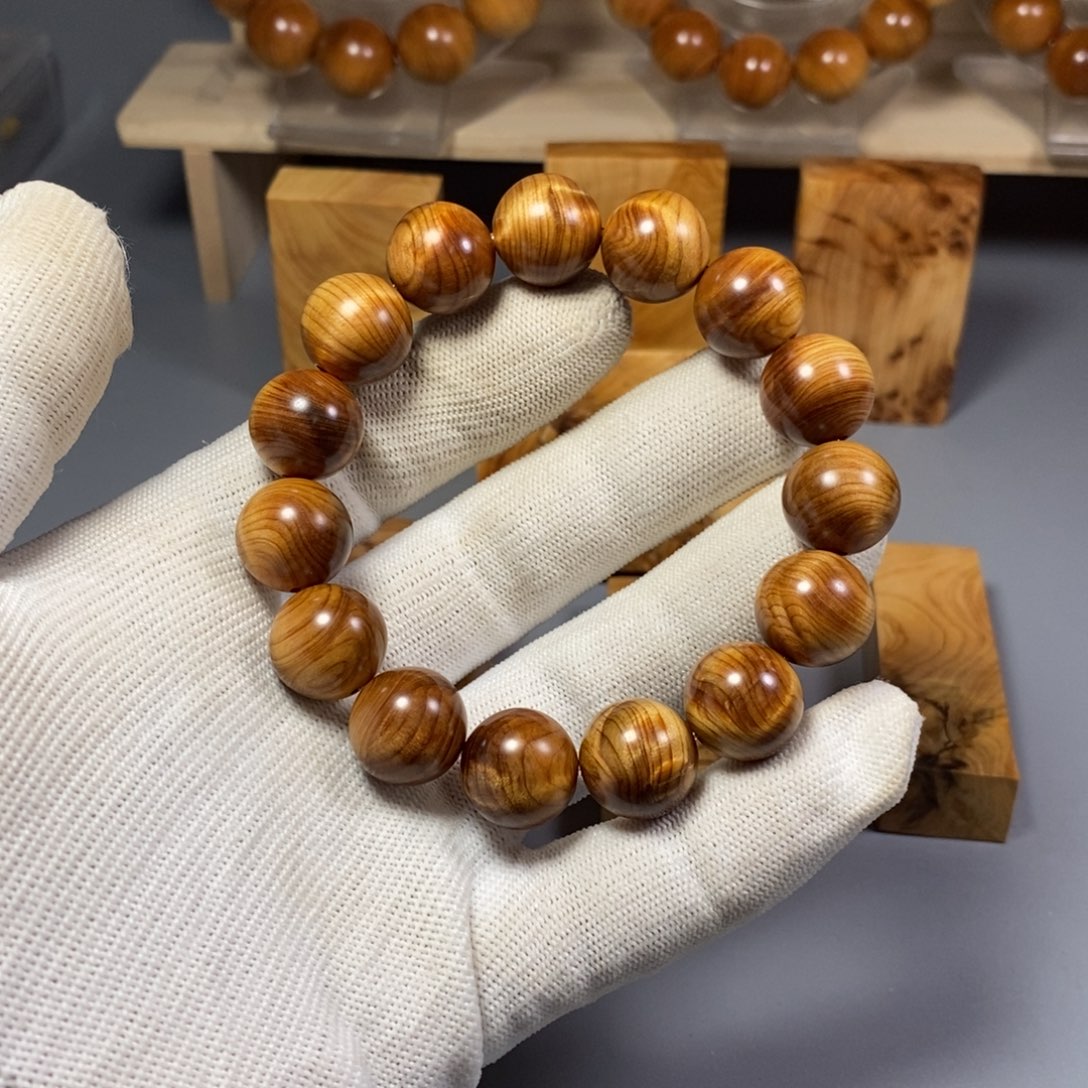 柏木手串/手链南太行陈化崖柏手串黑油闪电1.5