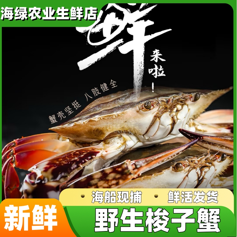 【保鲜不保活】吕四渔港野生梭子蟹3/5斤单只2-3.5两6-12只左右野生梭子蟹顺丰/京东发货海鲜