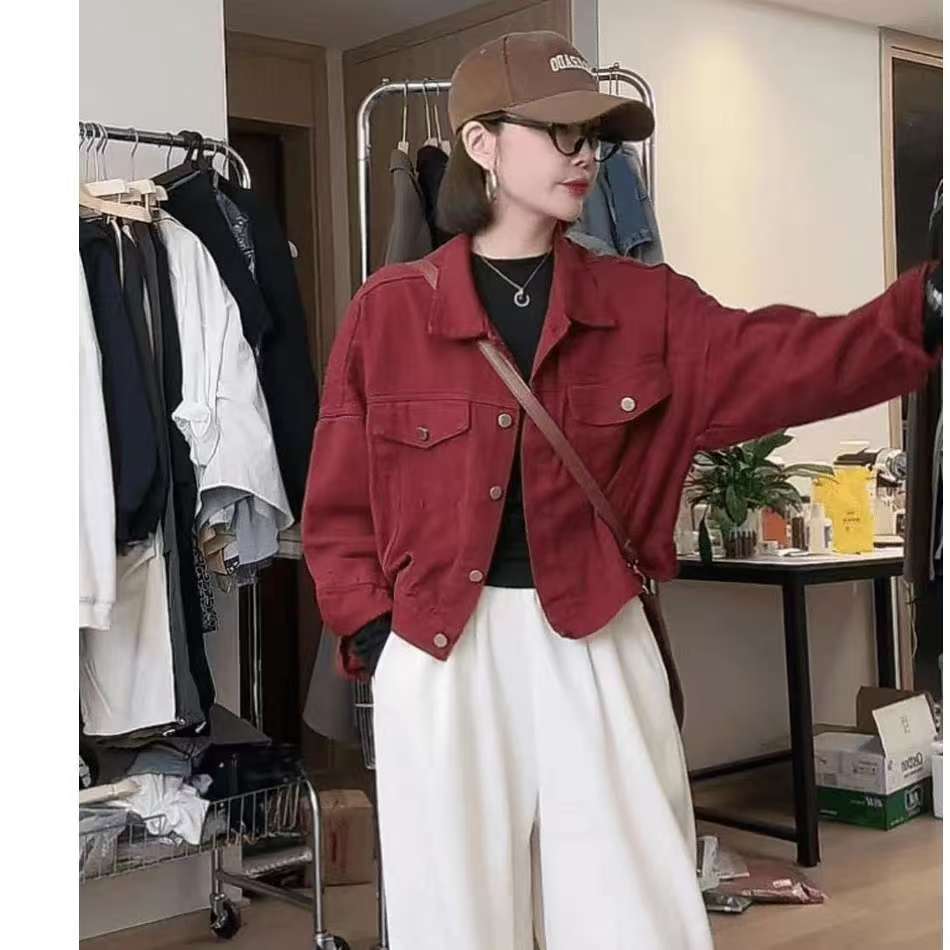 网红小个子牛仔外套女短款宽松韩版春秋休闲百搭夹克上衣潮牛仔衣