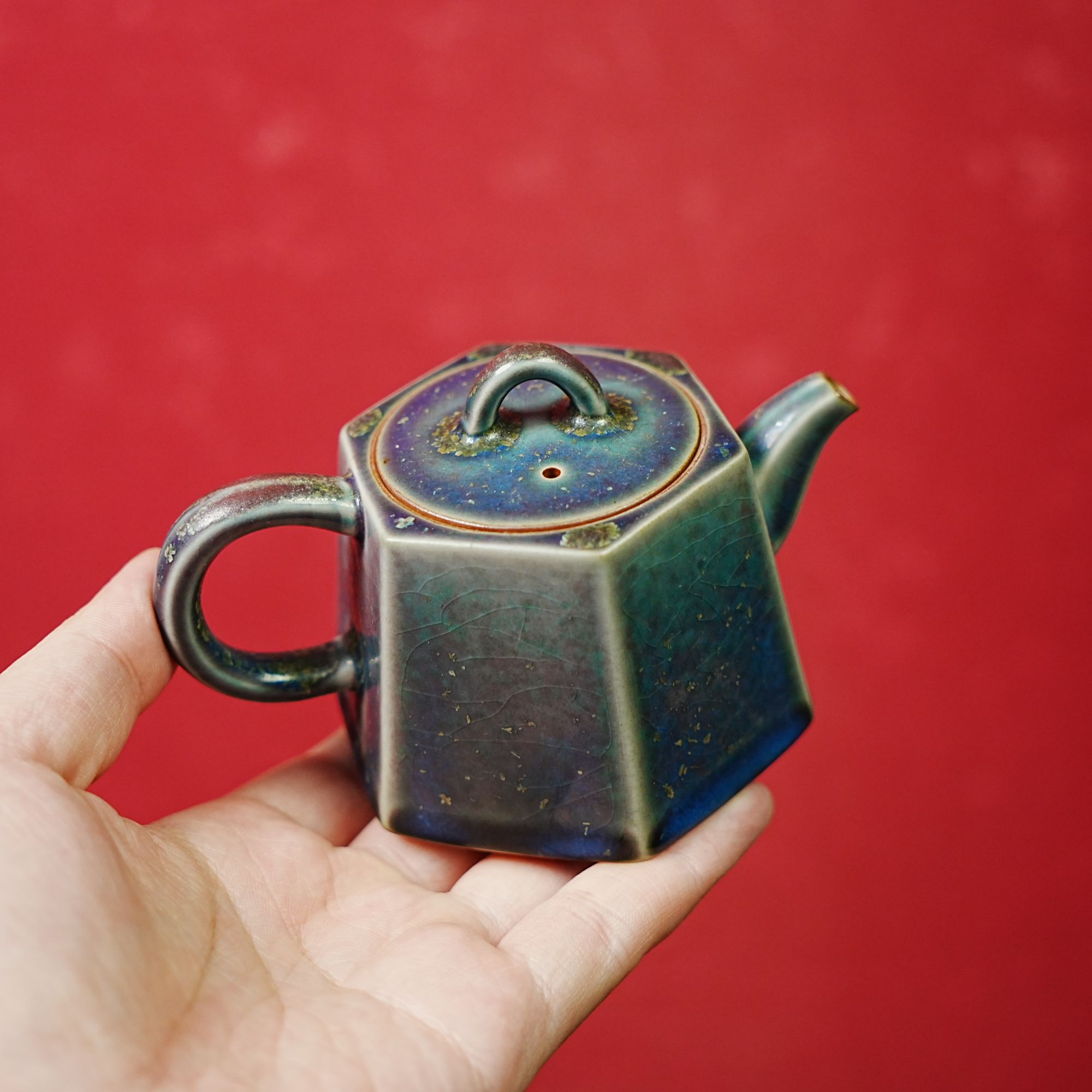 当代 神垕钧瓷【六方壶】钧瓷名器六方壶陶瓷名窑名器窑变五大名窑