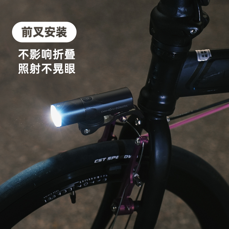dahon大行自行车夜骑灯骑行前灯公路车单车前叉夜间照明灯p8p10d7