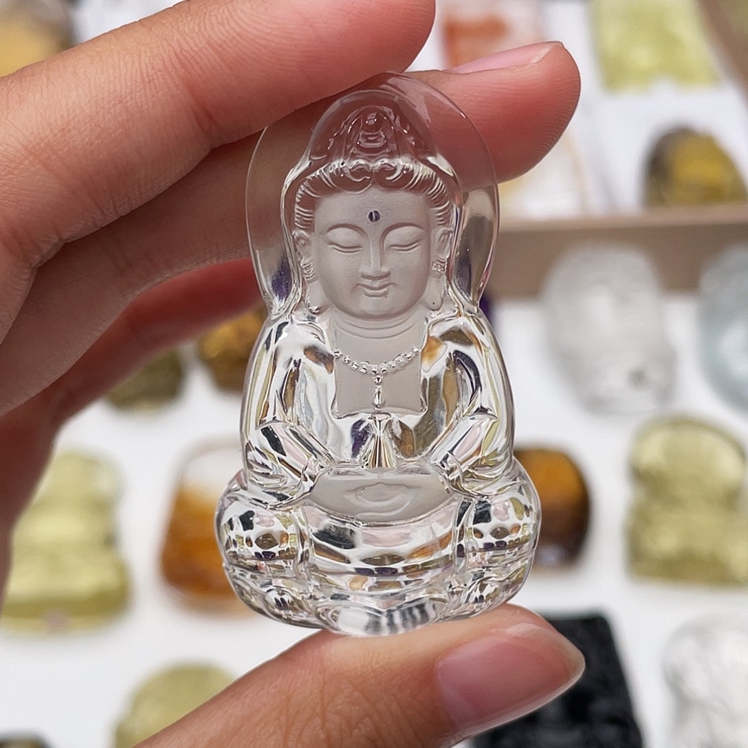 水晶未镶嵌颈饰定制吊坠观音