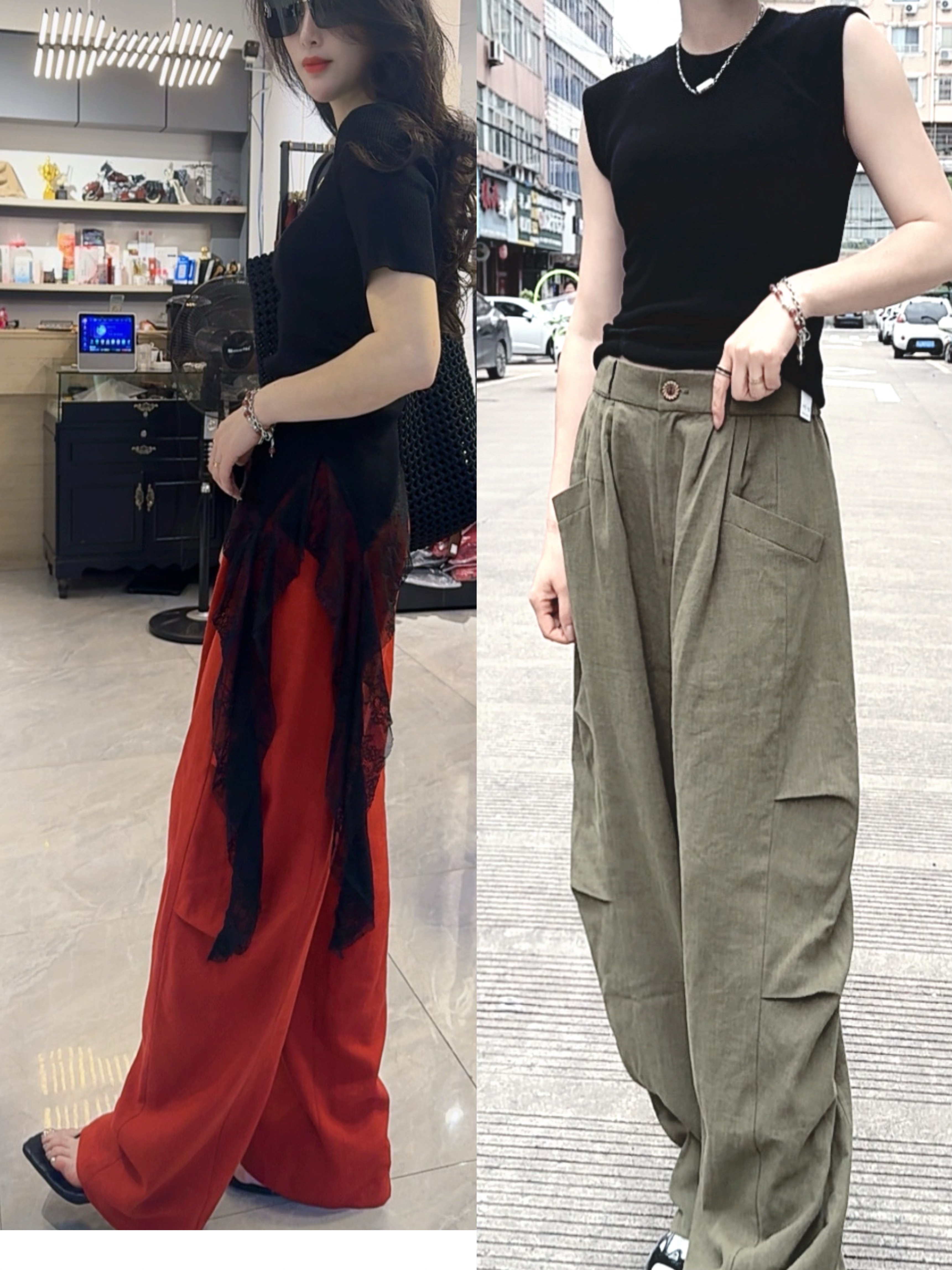 钥钥家潮牌女装，韩版阔腿裤，时尚，休闲夏季薄款宽松舒适纯色百搭