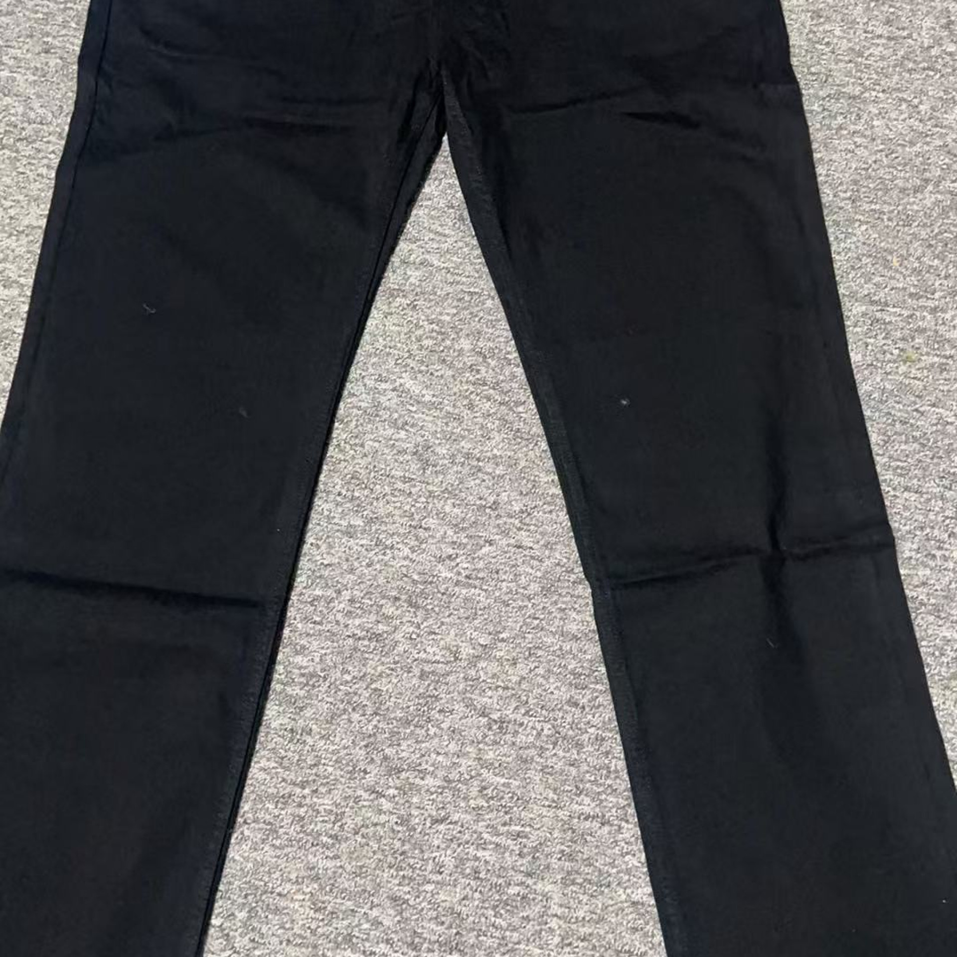 战马新款春秋季黑色纯色休闲牛仔裤