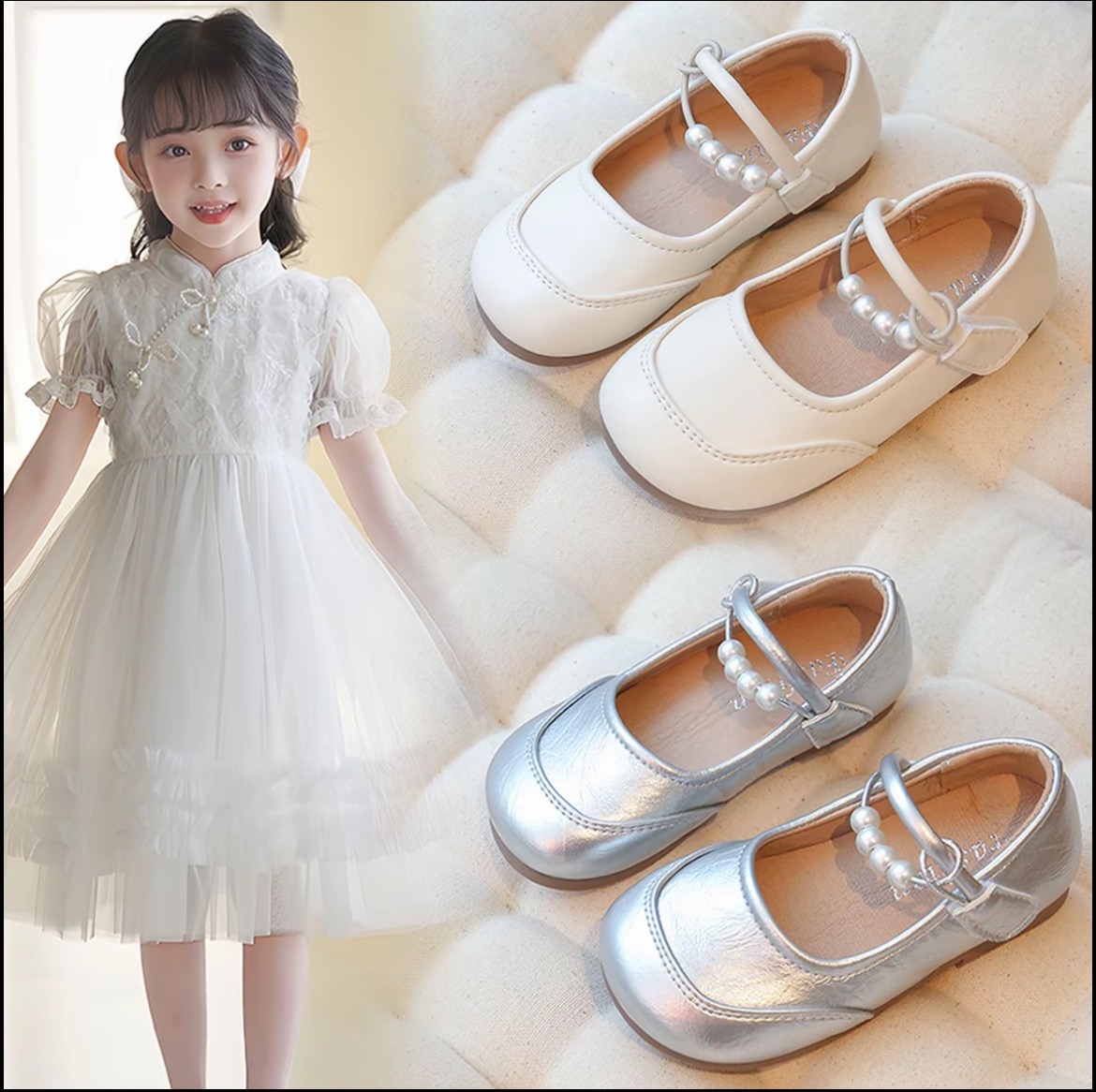 【万达撤柜】女童儿童公主小皮鞋2025春秋夏季宝宝单鞋玛丽珍童鞋软