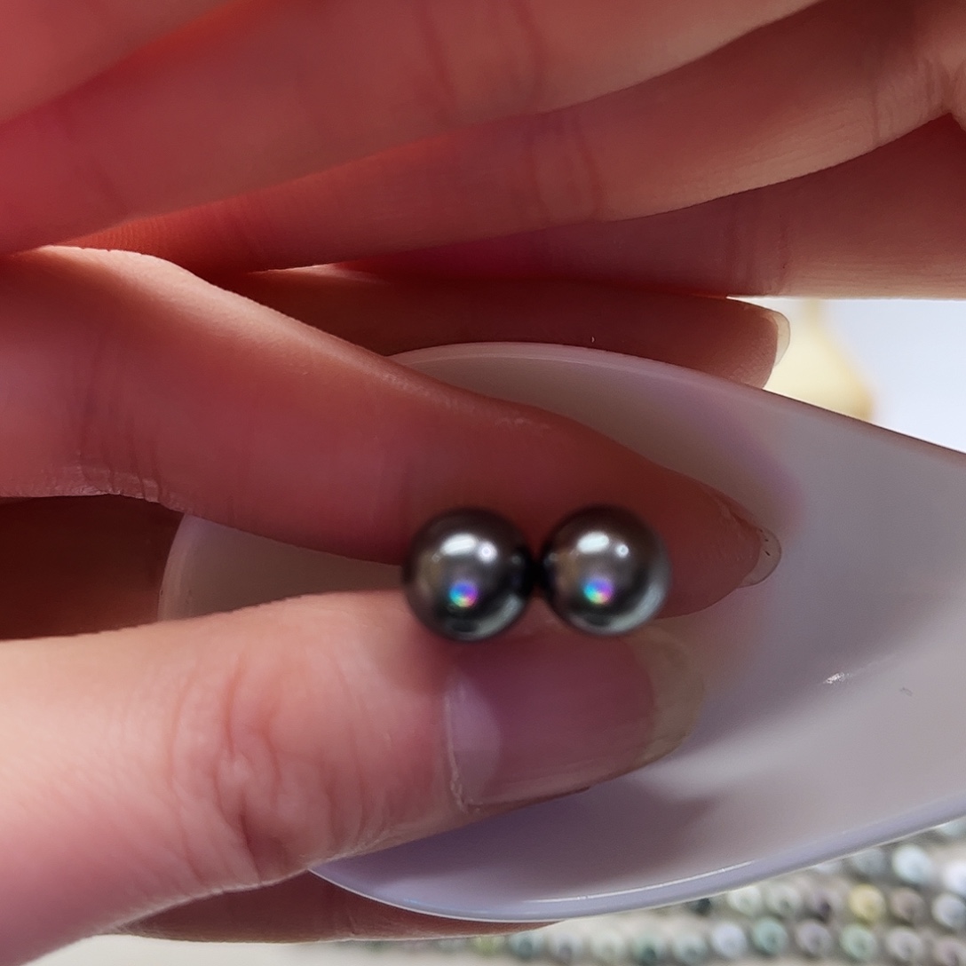 银S925镶嵌海水珍珠耳饰