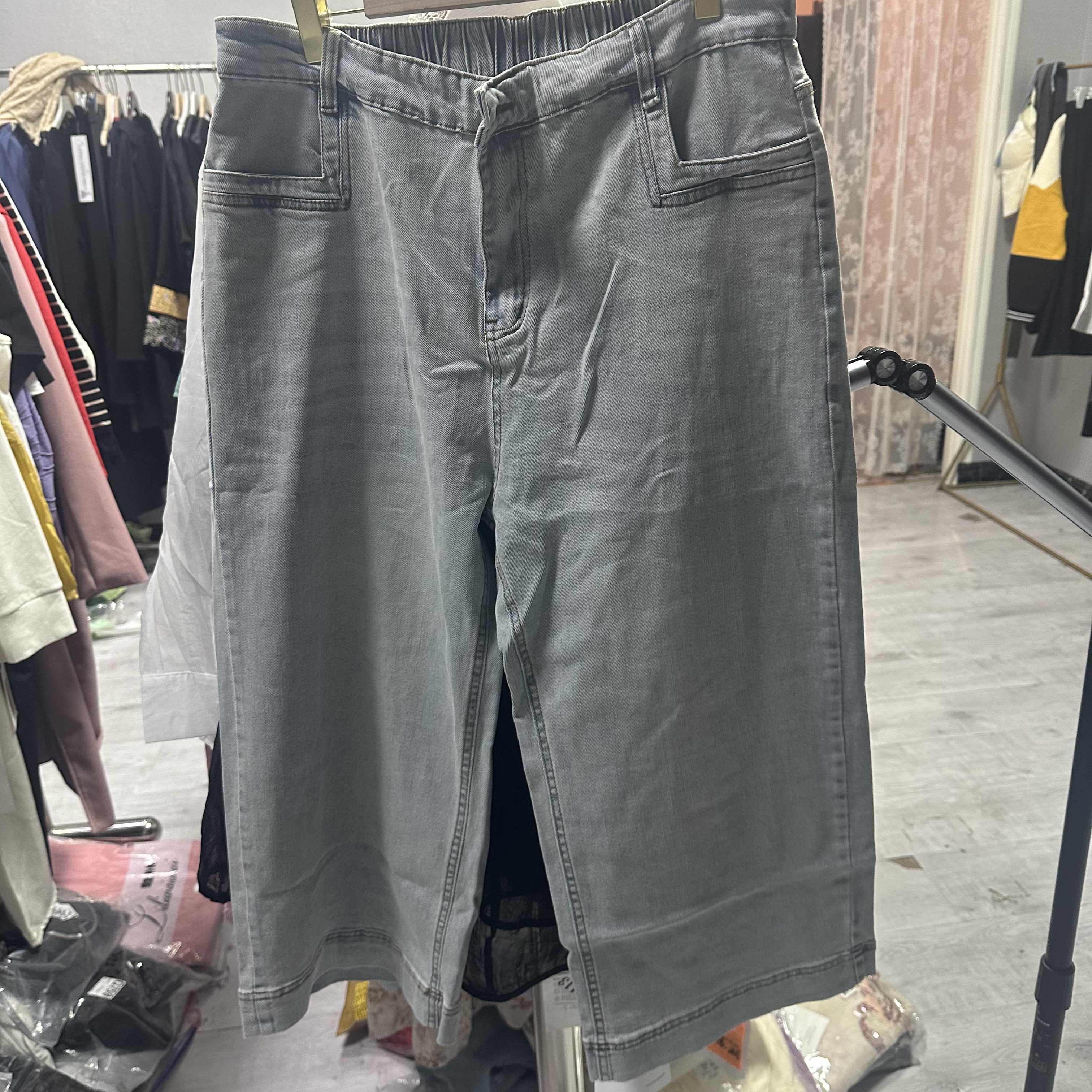 Phm夏季高品柔软七分阔腿牛仔裤PYH 90263