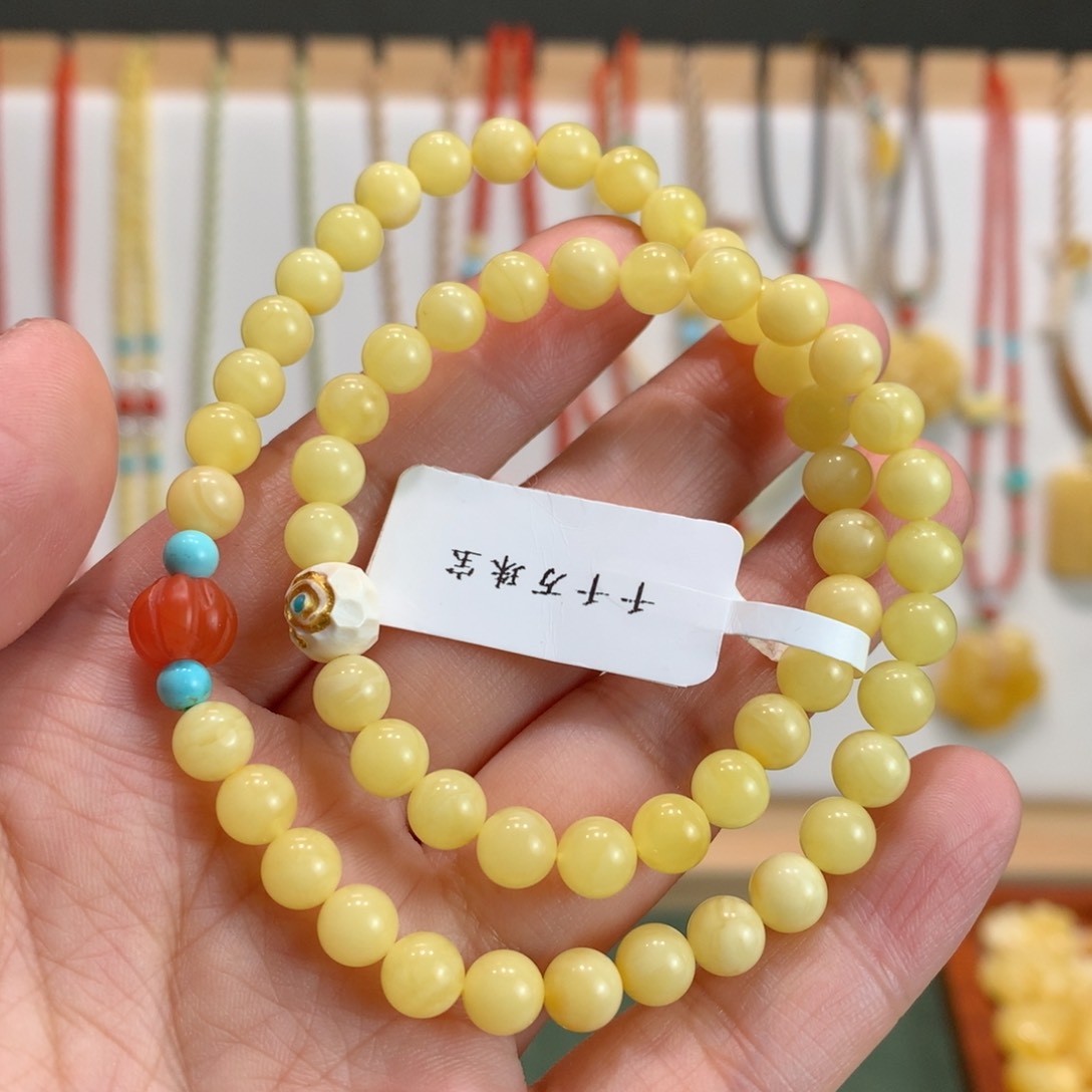 蜜蜡手链未镶嵌6m m