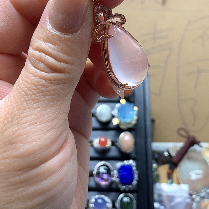 水晶水晶吊坠银S925镶嵌