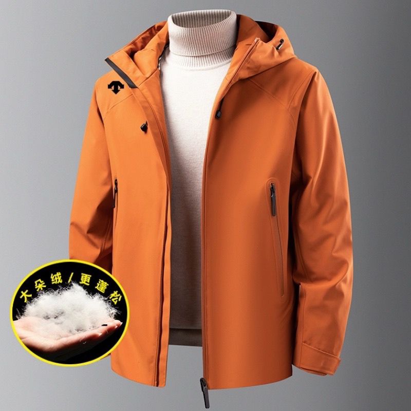 【奥莱正品】秋冬季男士户外休闲宽松连帽羽绒内胆冲锋衣白鸭绒外套