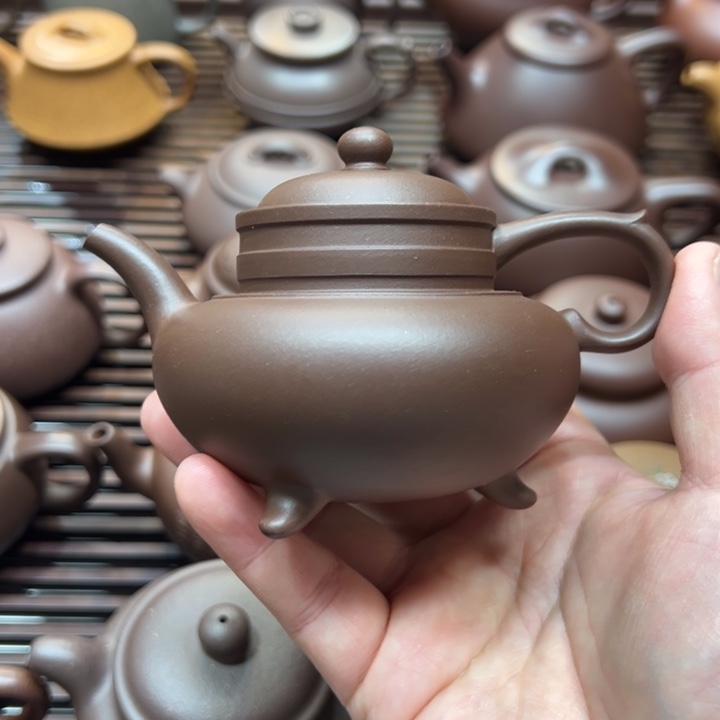 残***静紫砂茶壶宜兴紫砂