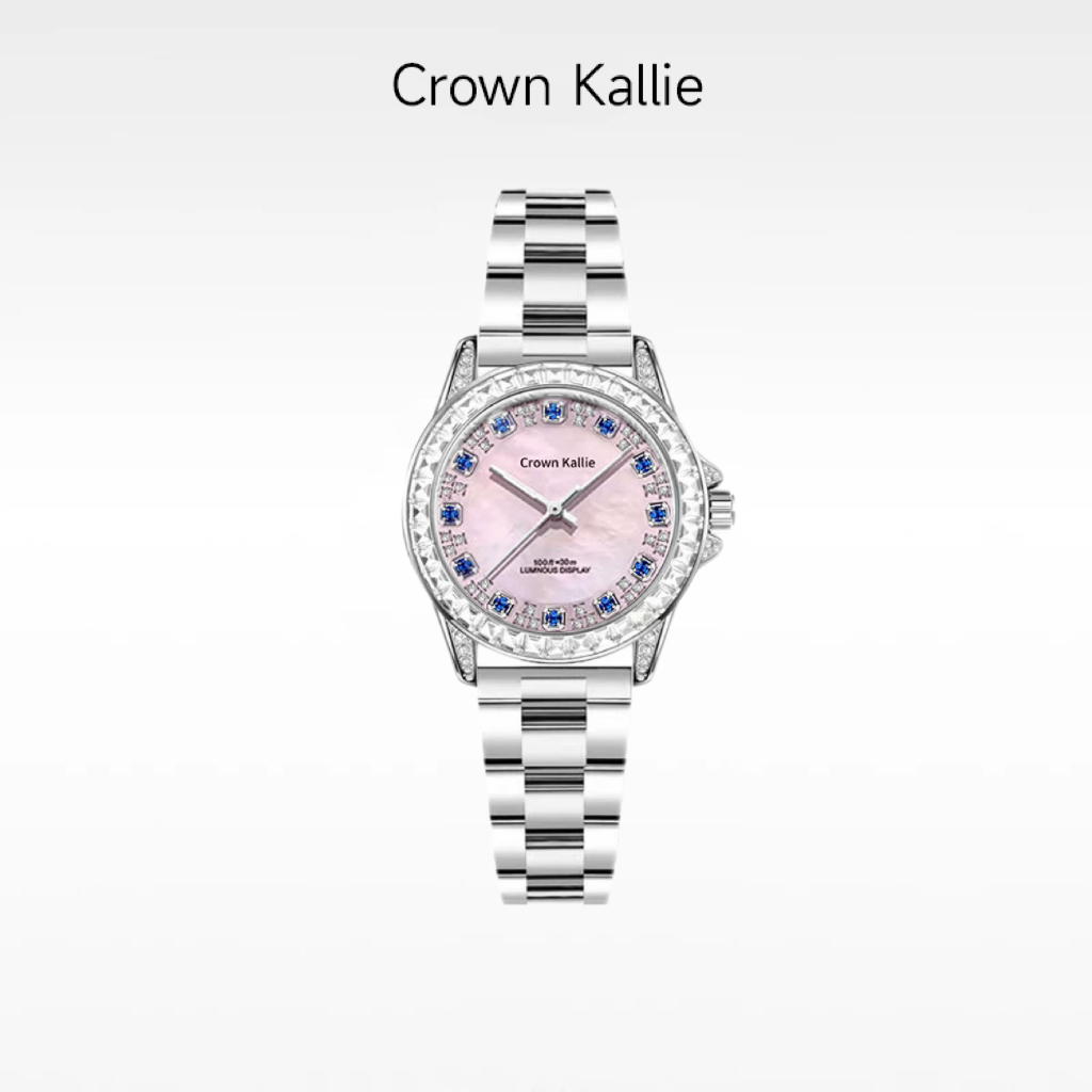 Crown Kallie【冰心女神】云粉贝母系列周年全自动女士腕表ck8153