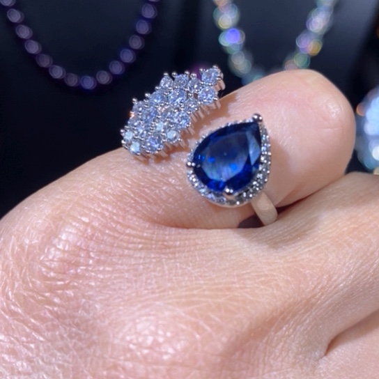 红宝石戒指银S925镶嵌