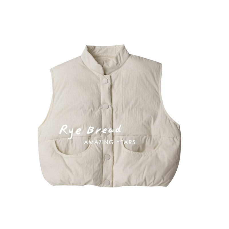 ryebread/黑面包童装 韩系小立领男小童宽松保暖棉服马甲4冬