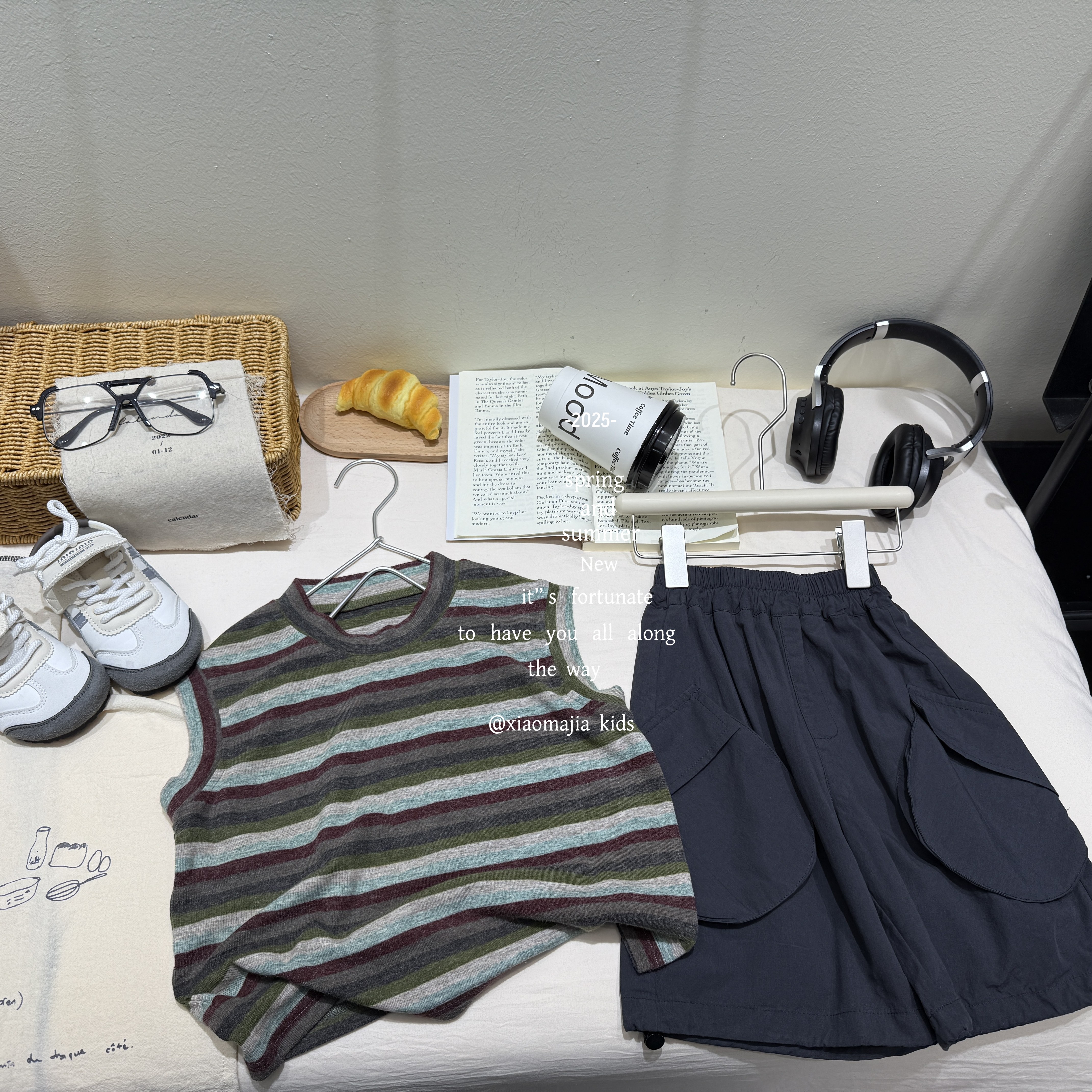 现货-儿童夏季无袖薄款条纹背心D-5547欧若风穿搭宽松男童女童