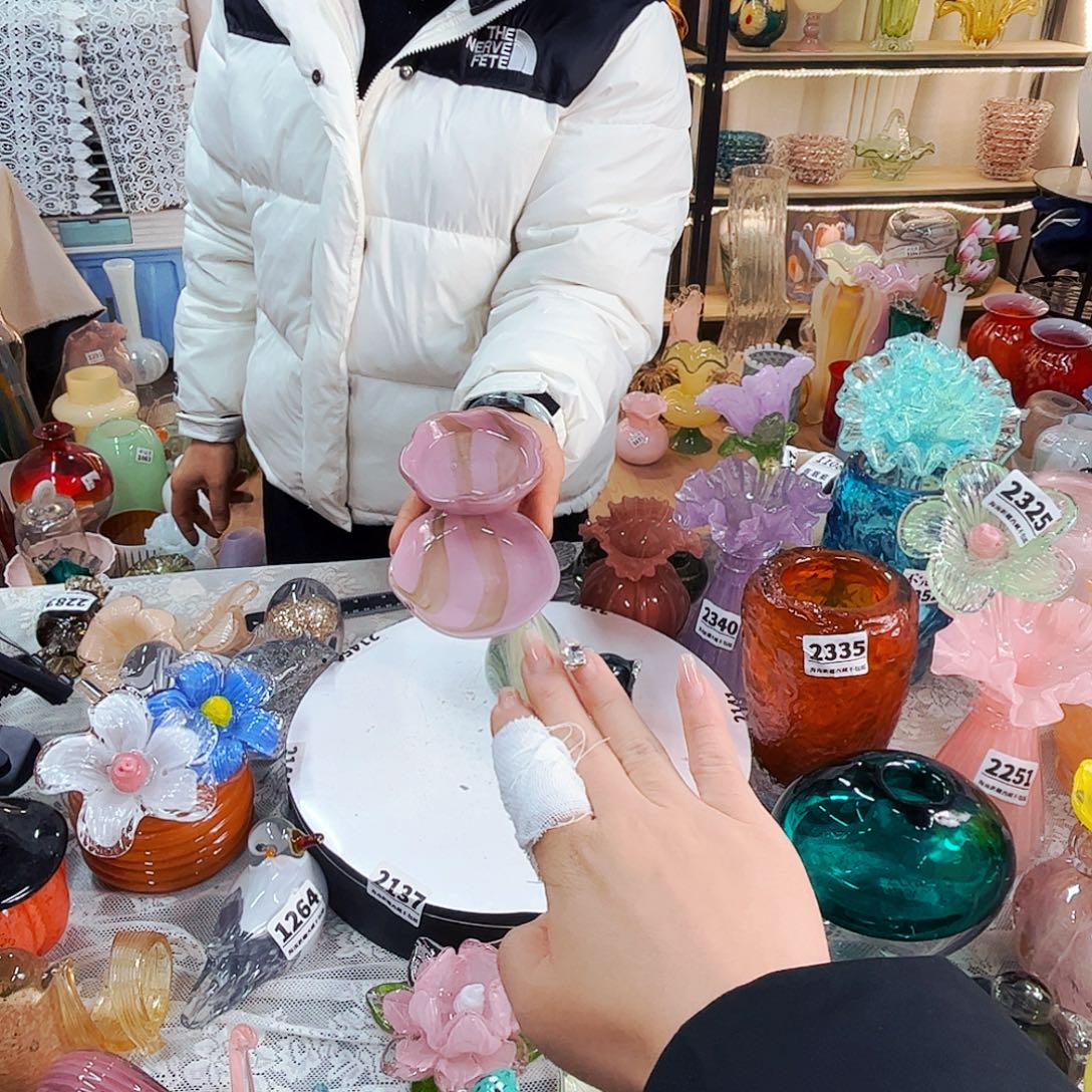 2个小碟家悦美居琉璃摆件不完美