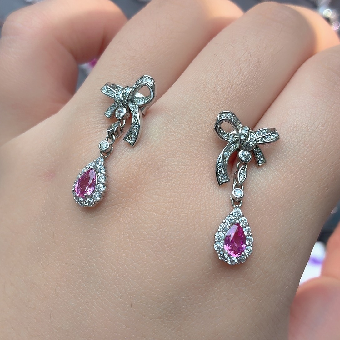 925银培育帕帕拉恰色粉蓝宝