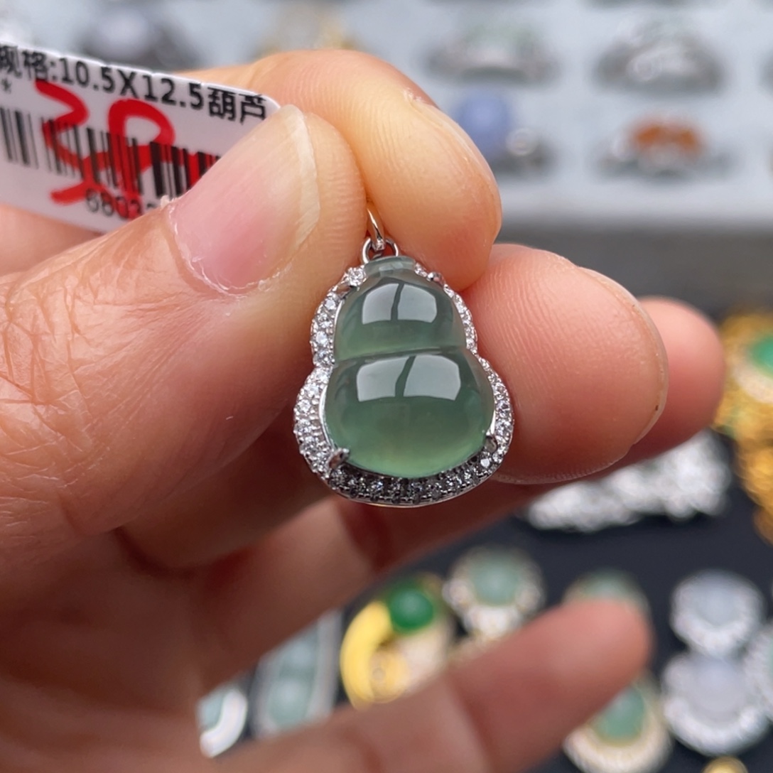 薄***哒翡翠银S925镶嵌吊坠(不含链)