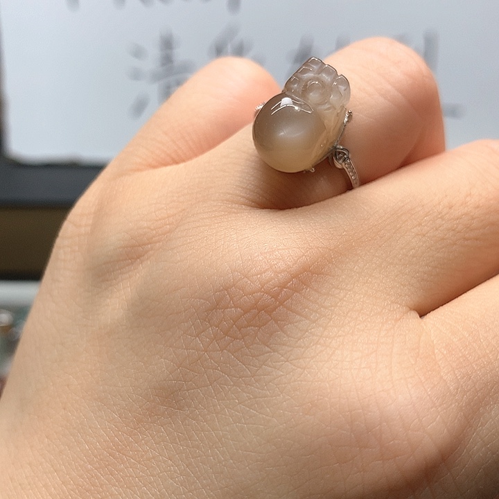 银S925镶嵌戒指水晶
