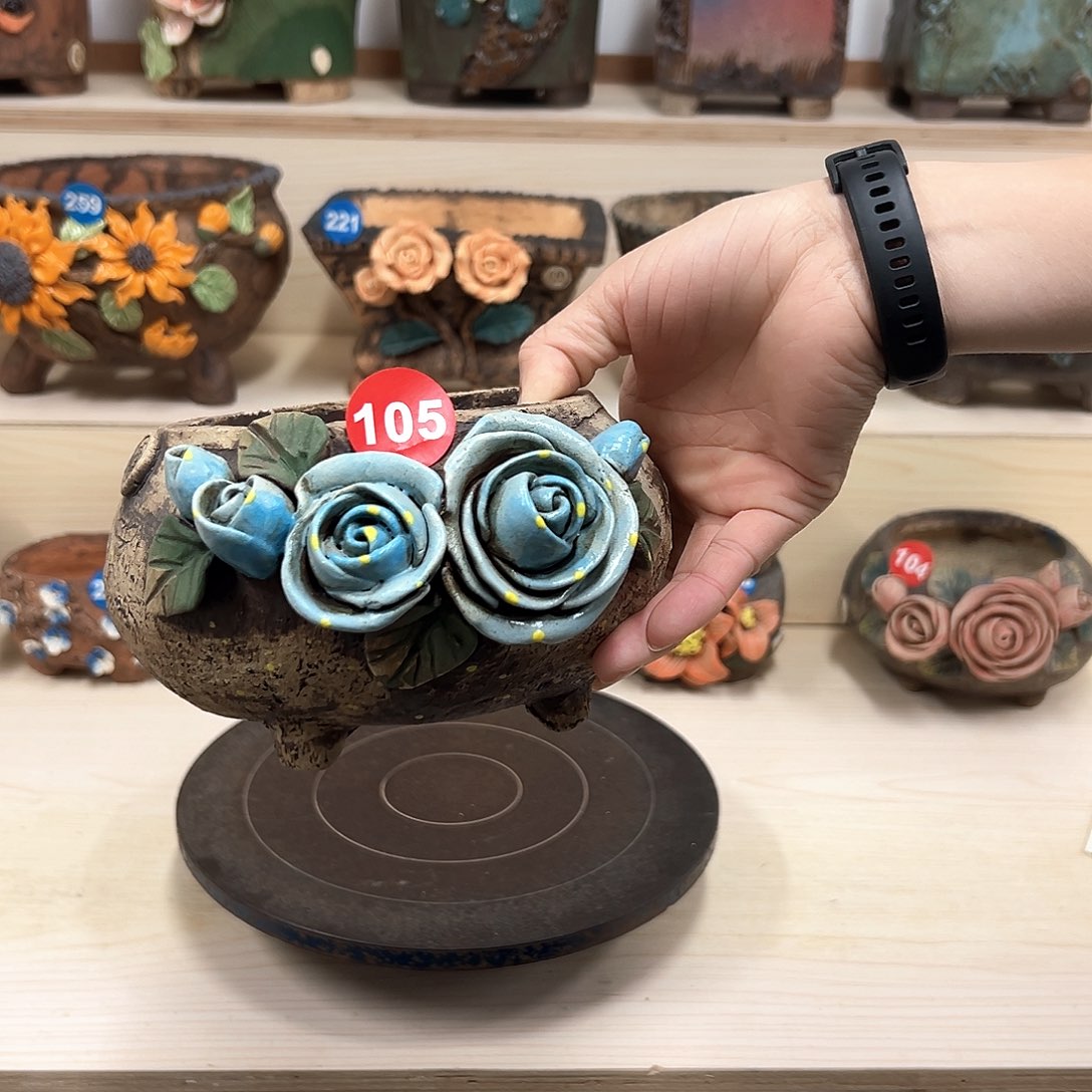 紫砂花盆105号内囗11外高11