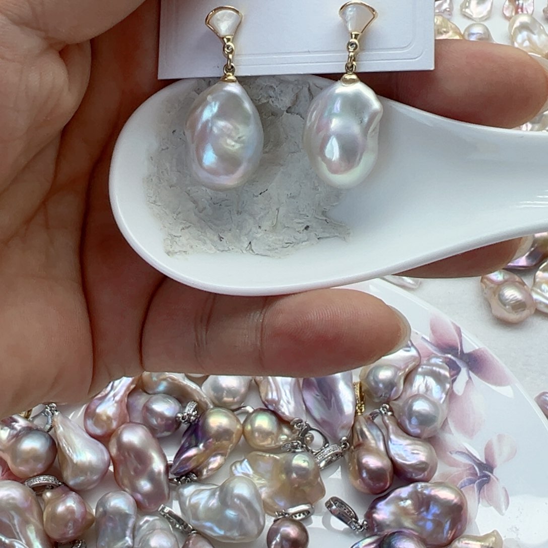 淡水珍珠银S925镶嵌颈饰