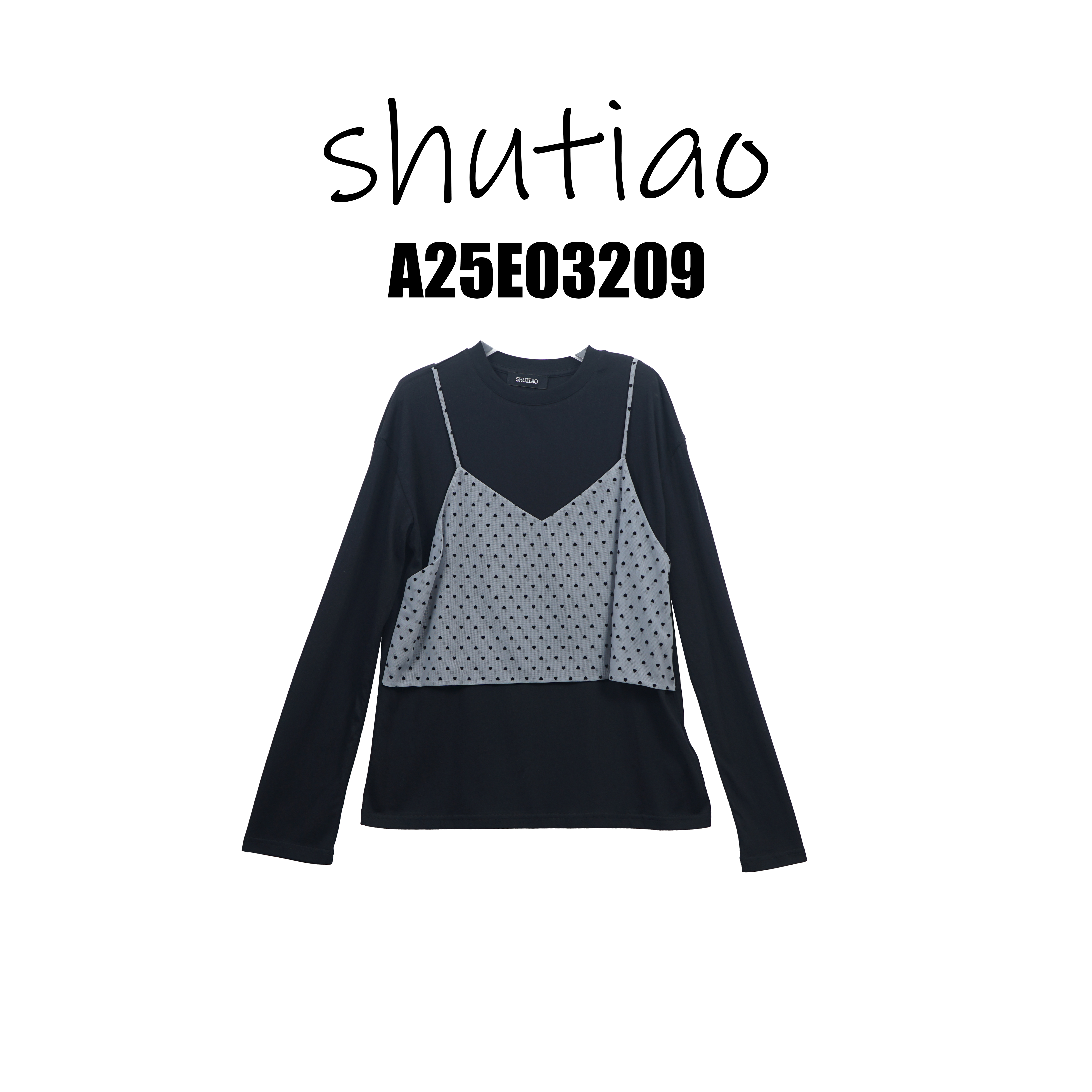 【SHUTIAO】2025夏季：新款小众设计款T恤A25E03209