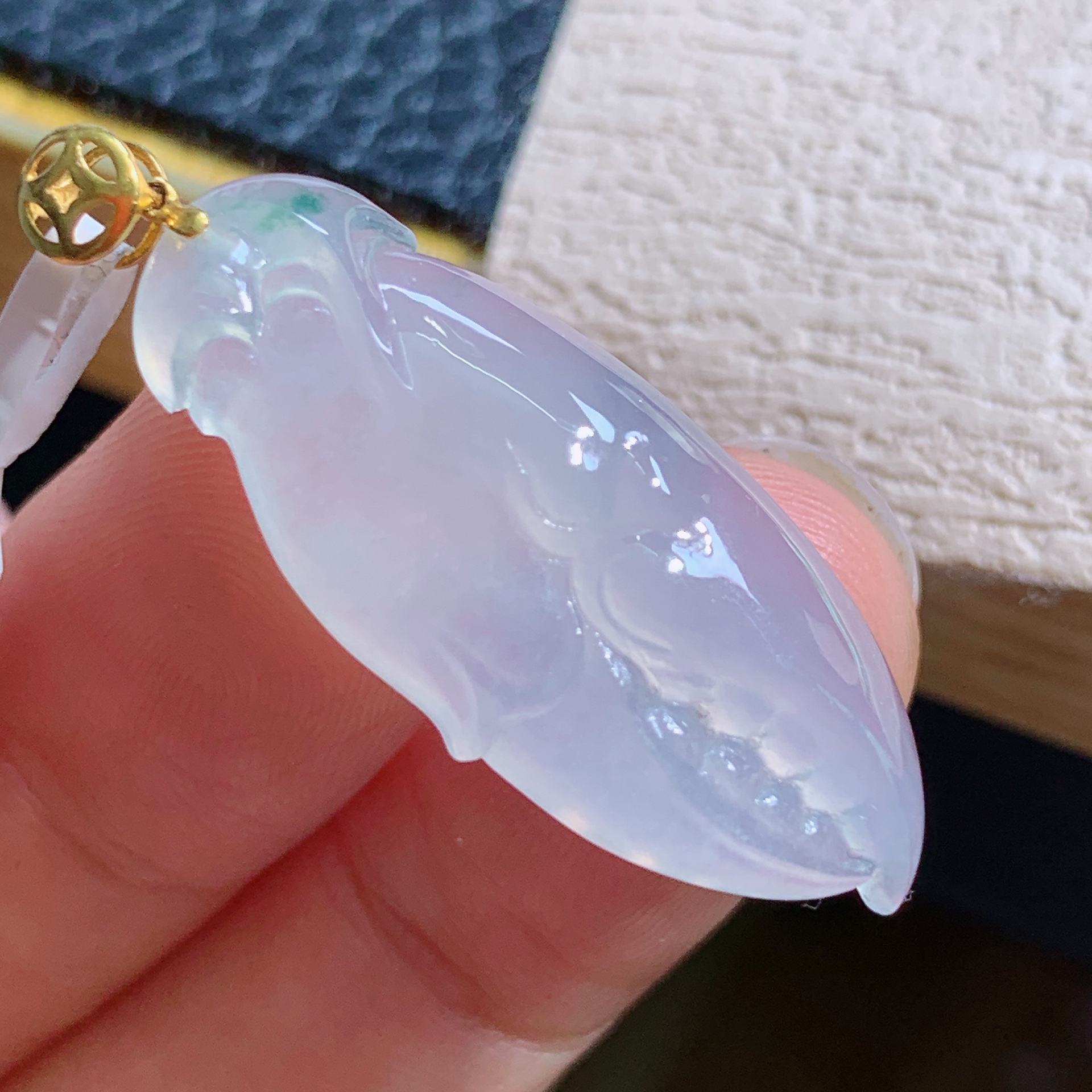 缅甸天然翡翠A货老坑冰种钳手有钱花吊坠精品编号7