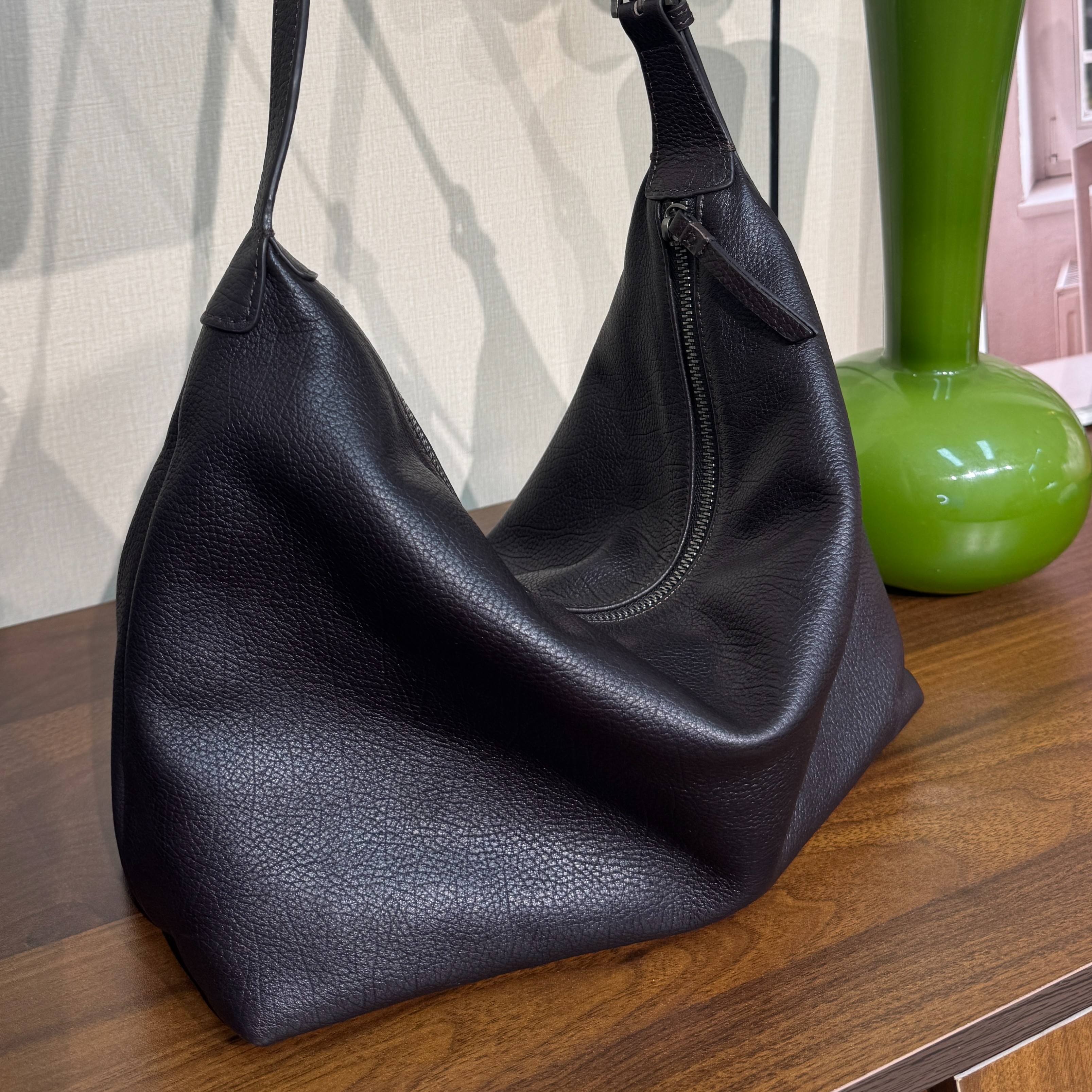 188【黑色大号】植鞣皮HOBO女包胎牛皮腋下单肩包